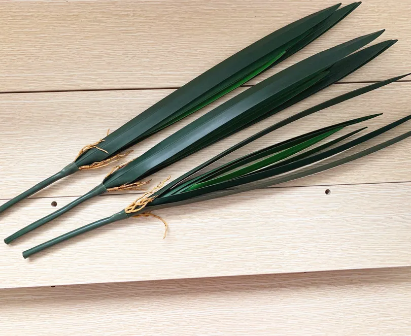 40pcs Plastic Greenery Cymbidium Orchid Plant Artificial 7 leaf branches Leaf 61cm for Floral Arrangement part | Дом и сад