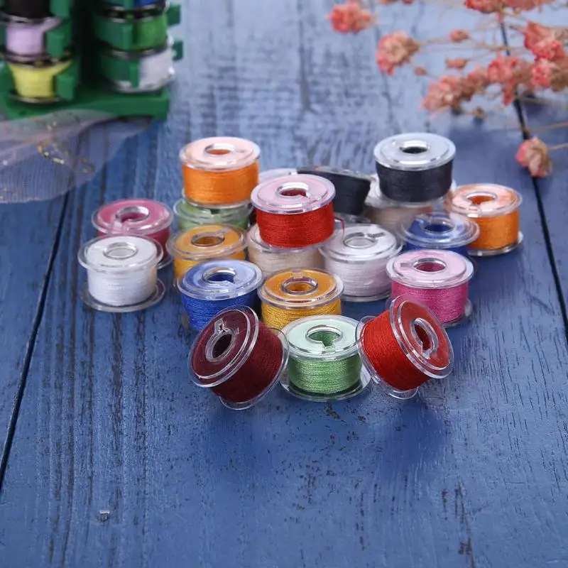 

20pcs Colorful Sewing Threads+20 Grids Clear Plastic Sewing Machine Bobbins