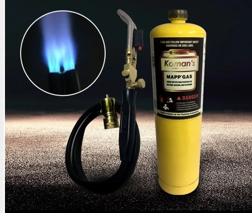 

Pro Gas Soldering Brazing 2 Propane Pipes Welding Torch Self Ignition 1.5m hose connection Gas Torch Hand Propane MAPP Torch