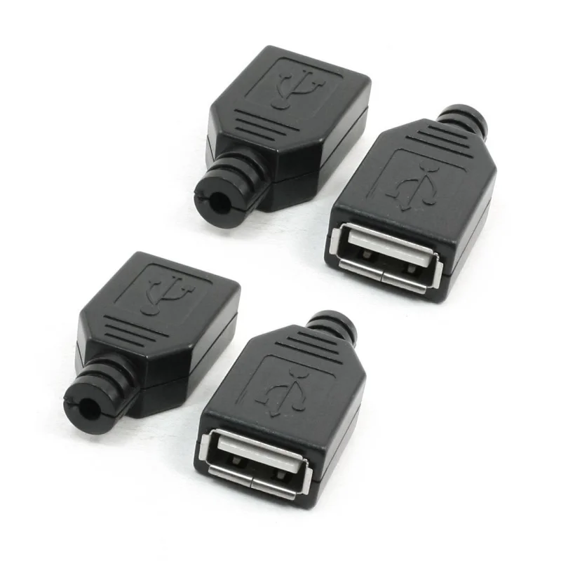 Черный пластиковый цветной дизайн USB 2 0 разъем адаптер 4 шт.|Умные розетки| |