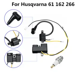 2 части катушка зажигания Свеча зажигания Набор для Husqvarna 61 162 266 Jonsered 670 630 бензопила старый тип катушка зажигания Набор