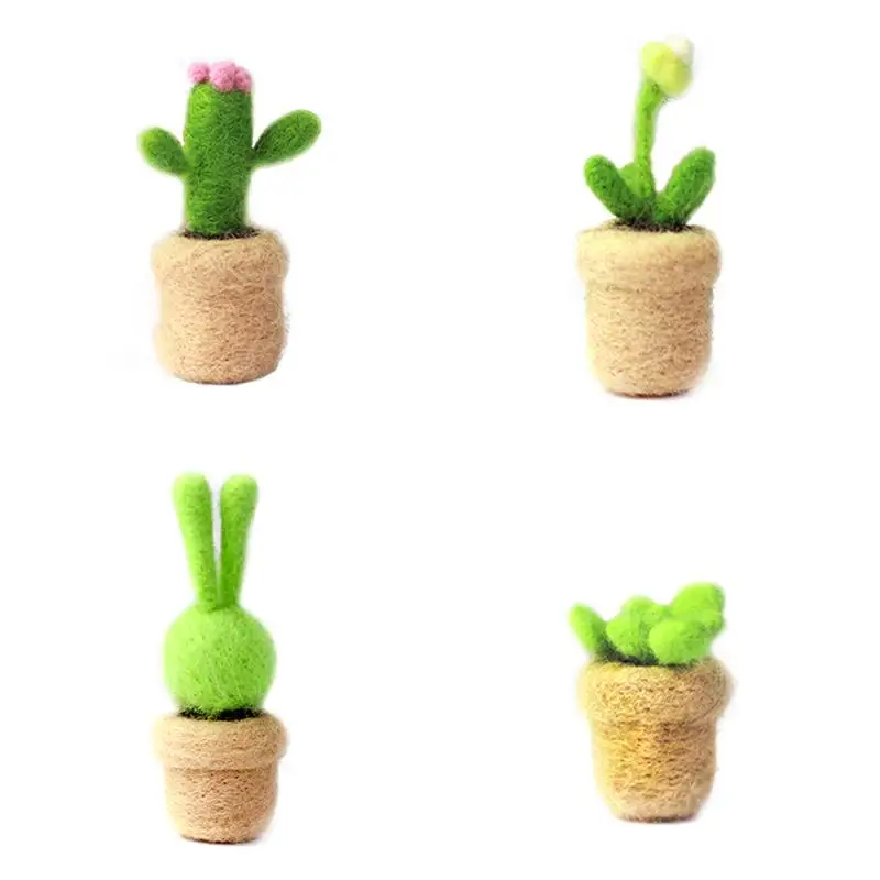 

Lovely Succulent Plants Felting Poked Wool Felt Poked Felt Craft Set DIY Handmade Material Package Bag for Needle Material Bag