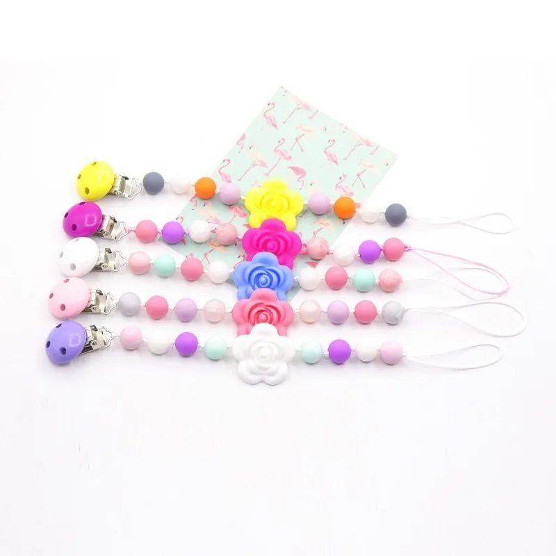 

Infant Polygon Silicone Bead Baby Soother Pacifier Clips Chain, Universal Paci Clip, Toy Strap, Dummy Teether Clips, Bpa Free