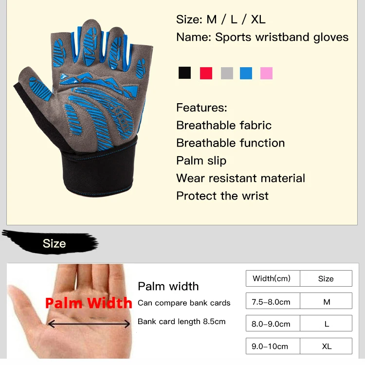 2019 New Gym Gloves Heavyweight Sports Exercise Weight Lifting Gloves Body Building Training Sport Fitness Gloves