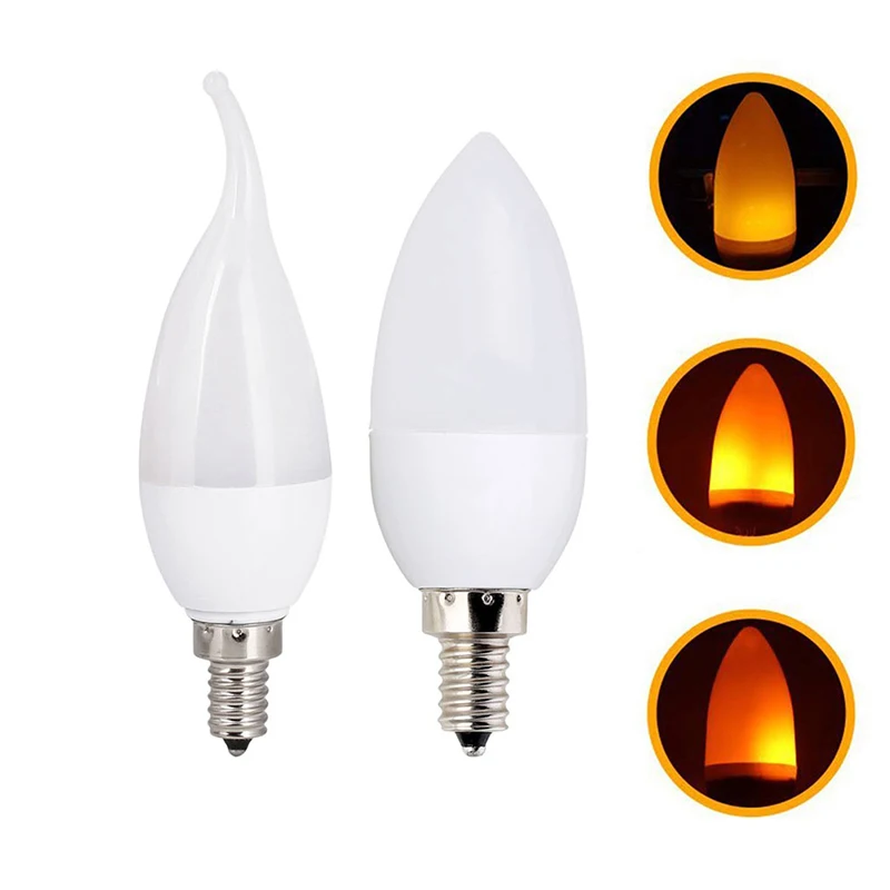 

LED Flame Effect Candle Bulb E12 Simulation Fire Flicker Light for Holiday Party Wedding Christmas Decor