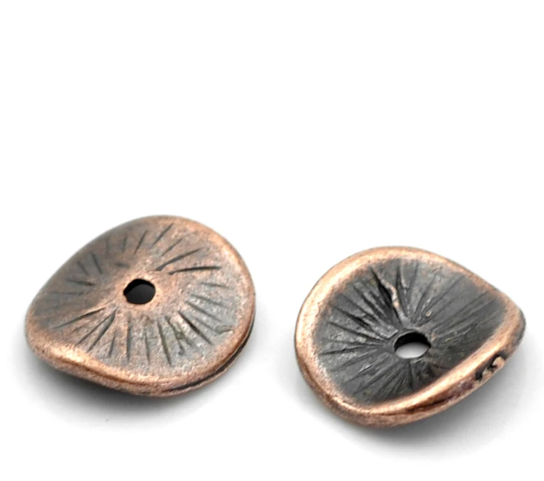 Круглые бусины разделители из античной меди 10x9 мм 100 шт. (B22568)|bead corner|bead freebeaded star |