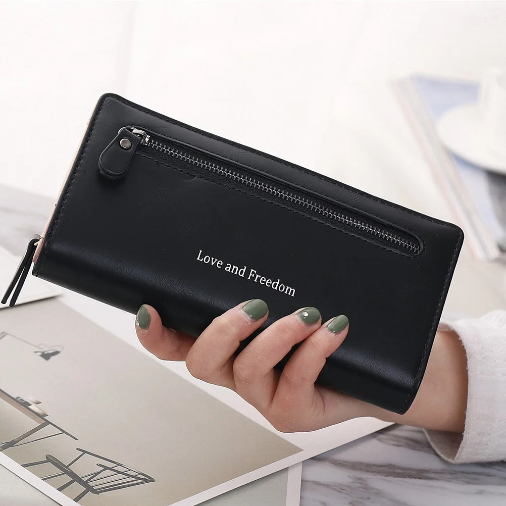

Love Freedom Office Ladies Style Women Wallet Solid Color Coin Purse Long Wallet Card Holders Female Long Clutch Wallets