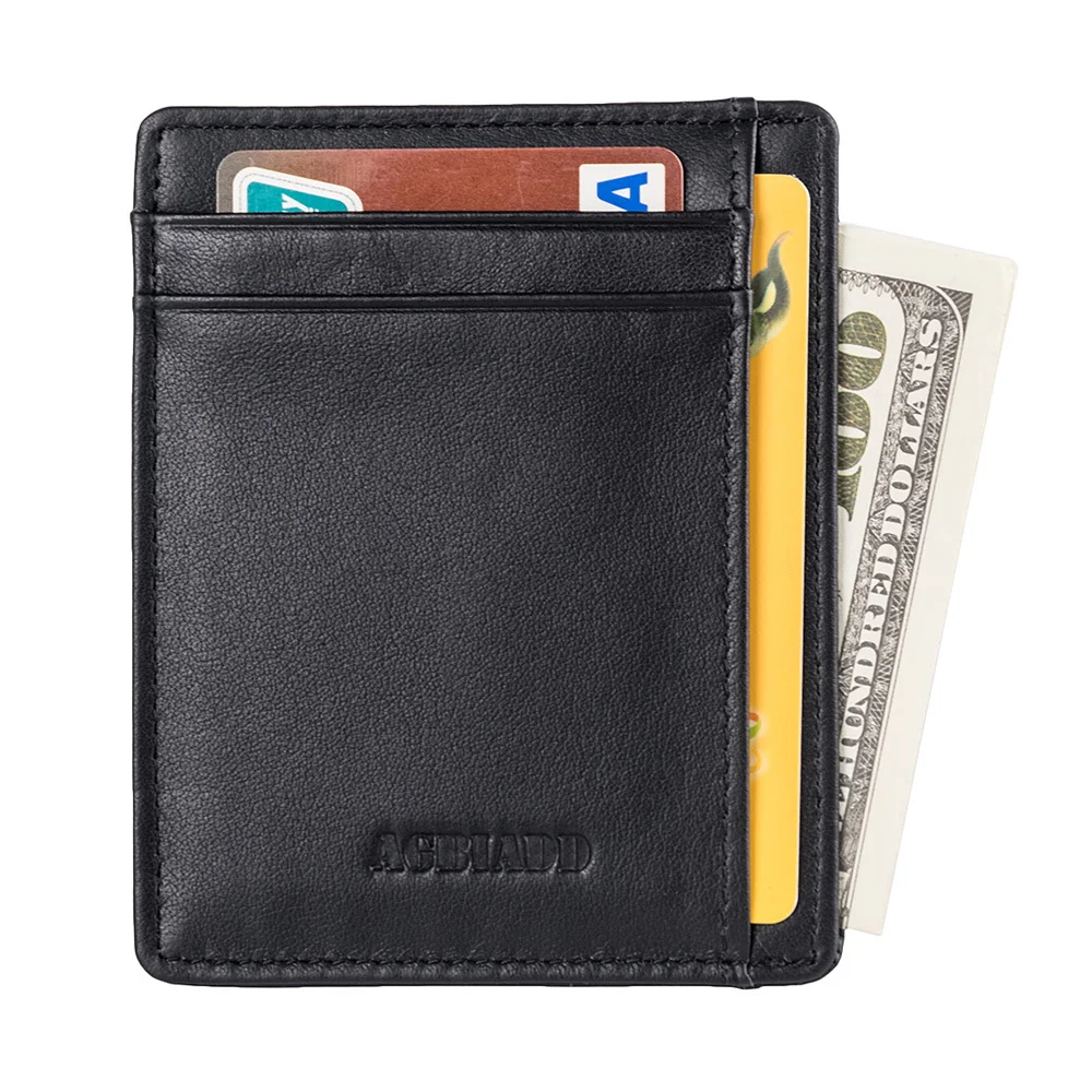 AGBIADD Slim Wallet RFID Front Pocket Wallet Minimalist Secure Thin ...