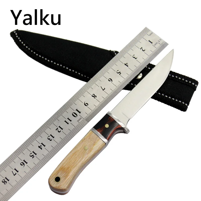 Yalku المحمولة سكينة سرفايفل مع النايلون حقيبة سكينة تكتيكية شفرة مثبتة سكين جيب في الهواء الطلق أداة تخييم شفرة ثابتة الصيد