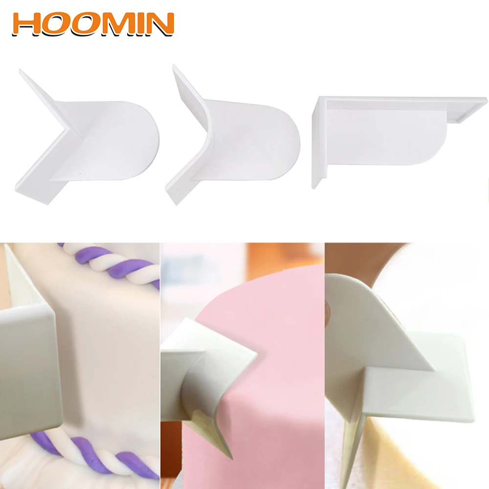 

HOOMIN DIY Cake Smoother Polisher Plastic Cake Spatula Fondant Cakes Edge Side Smooth Tool Cake Decorating Baking Pastry Mold