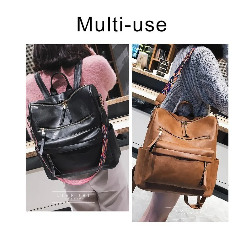 TTOU женский рюкзак из искусственной кожи, школьная сумка для студентов, большие многофункциональные дорожные сумки, винтажный Рюкзак Mochila