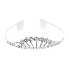 1 шт. свадебный головной убор символ простой украшение для головы с кристаллами аксессуары для волос обруч Принцесса Корона вечерние для вечеринки Свадебные причудливые