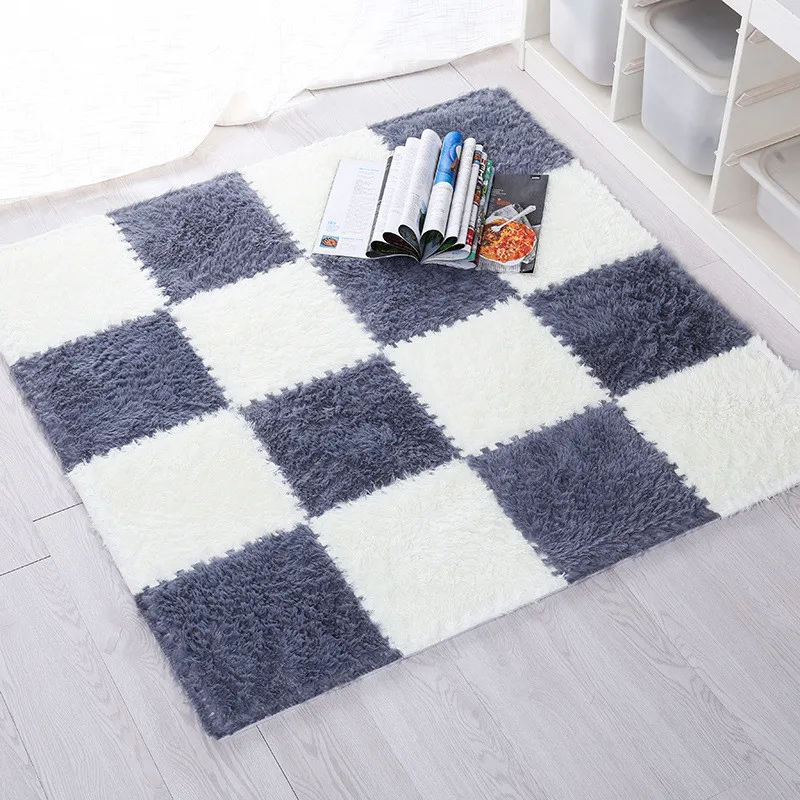 Новый 30x30 см EVA пена DIY пазл коврик супер мягкий длинный ворс лохматый плюшевый для