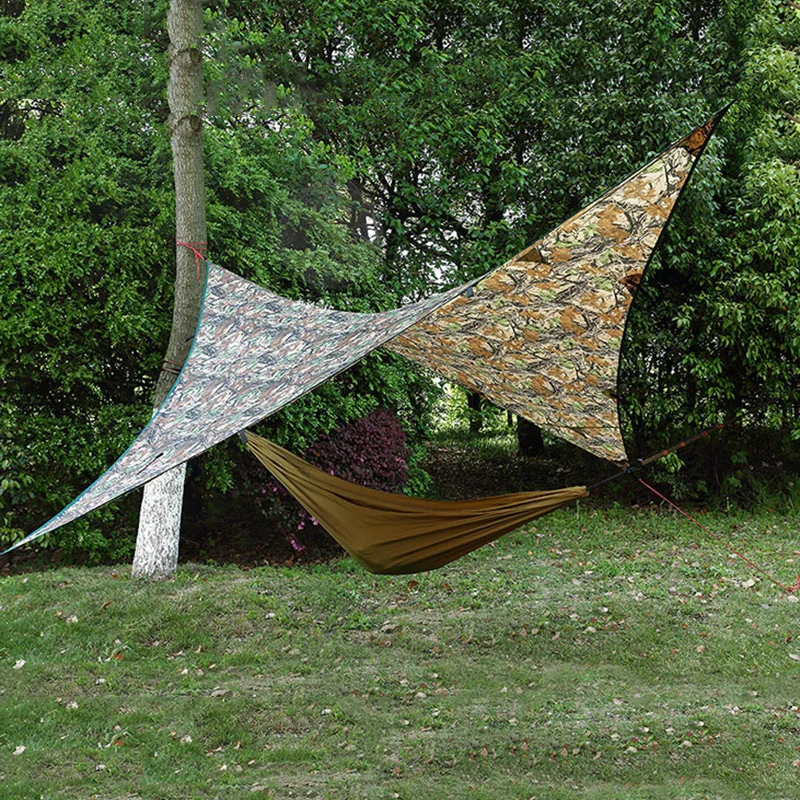 

1*Multi-funtion Tent Camouflage Outdoor Triangle Hammock Camping Sunshade Waterproof Tent Shelter