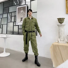 Повседневный комбинезон с длинными рукавами, брюки карго, мужские уличные комбинезоны, одежда для пар, мужской уличный комбинезон гарем в стиле хип-хоп