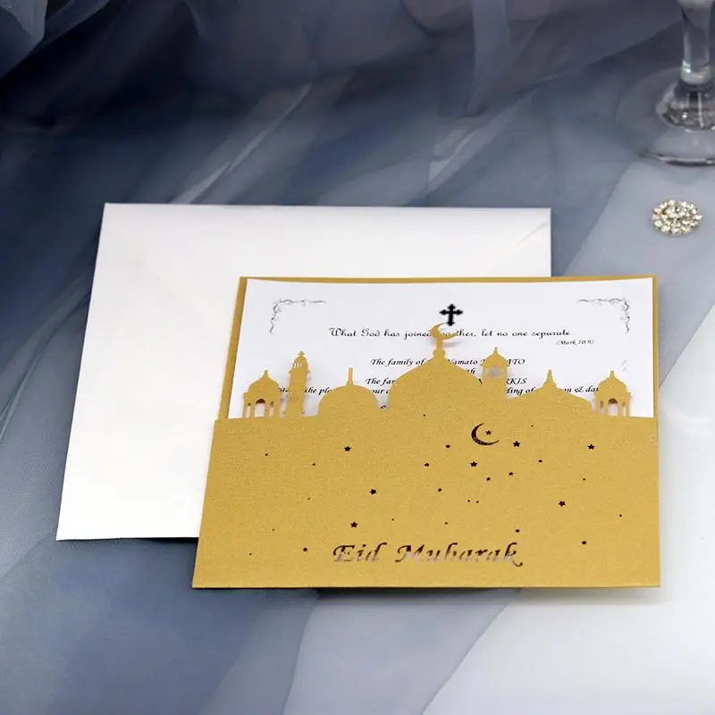 10 шт. поздравительные открытки с надписью Eid Mubarak|Открытки и приглашения| |