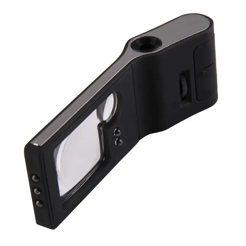 

Handheld Pocket Magnifier 3X 10X magnifier 55X Loupe Microscope Magnifying Glasses With 6 LED Lamp UV Light Watch Repair Tool