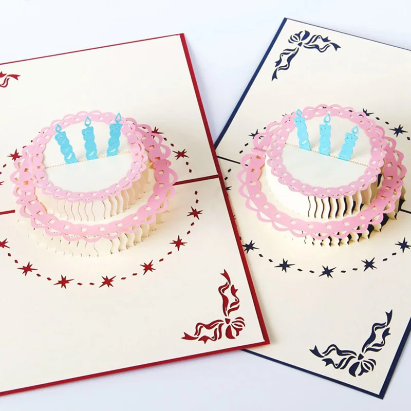 

1PCs 3D Birthday Card Pop Up Greeting Cards With Envelope Cut Post Card For Christmas Valentine' Day Party Wedding Decoration
