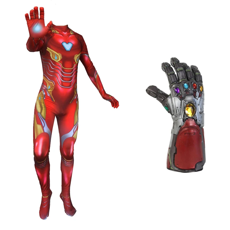 

Avengers 4 Endgame Iron Man Costume Cosplay Tony Stark Glove Infinity Gauntlet Gloves Latex Weapons Armor Halloween Props