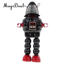 MagiDeal 1 шт. железная Ретро завершать работу Механическая ходячая Оловянная маска Робот Модель игрушка для детей и взрослых популярный подарок черный