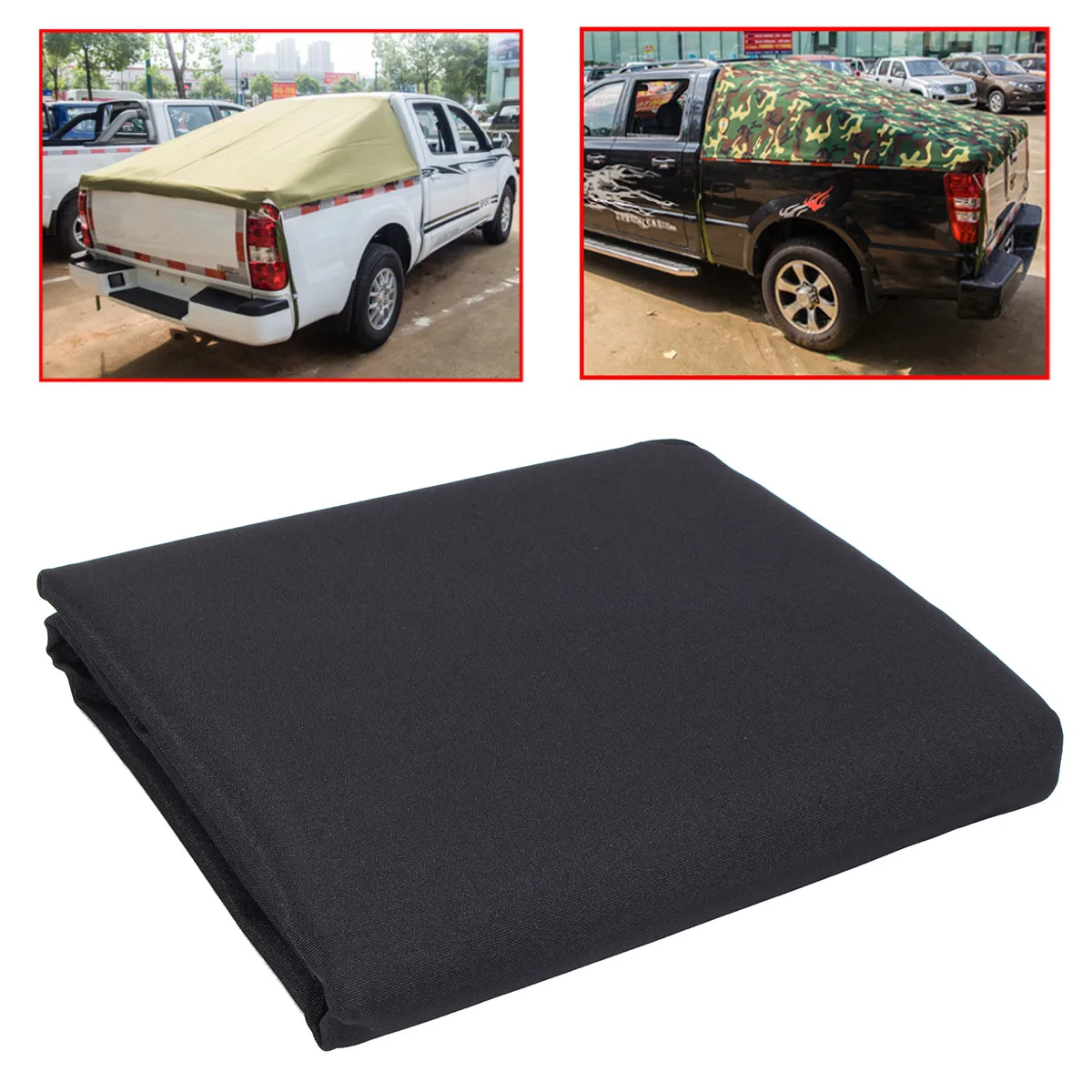 

Black 139X136cm Heavy Duty Waterproof Trailer Cover Truck Cargo Car Pickup Rear Cover 420D UV Sun Block Cloth Truck Accessories