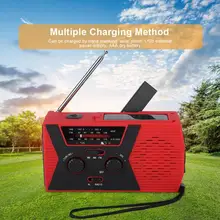 Ручной коленчатый Солнечный портативный AM/FM NOAA погодное радио со светодио дный ным фонариком для США