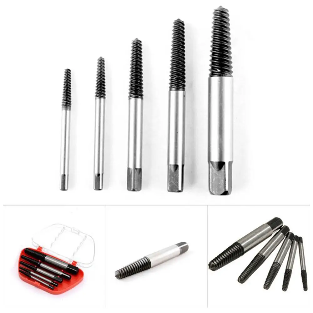 

5pcs/set Screw Extractors Damaged Broken Screws Removal Tool Used in Removing the Damaged Bolts Drill Bits