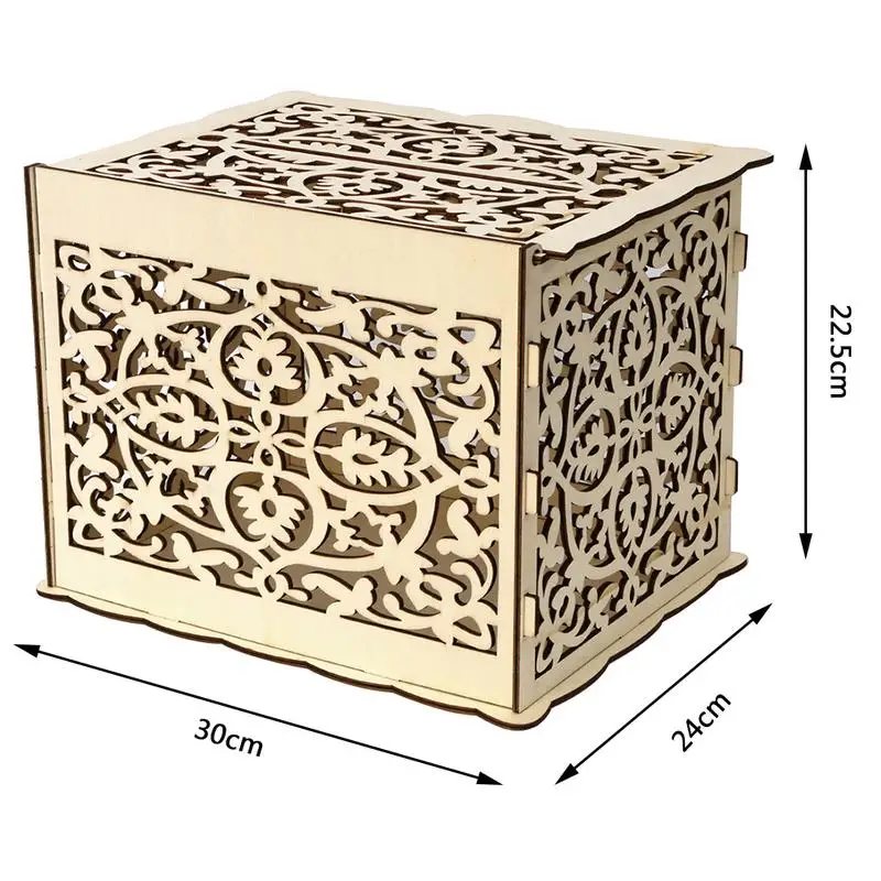 1 шт DIY свадебная открытка коробка деревянная коробка для денег с замком великолепное свадебное украшение принадлежности для День рождения