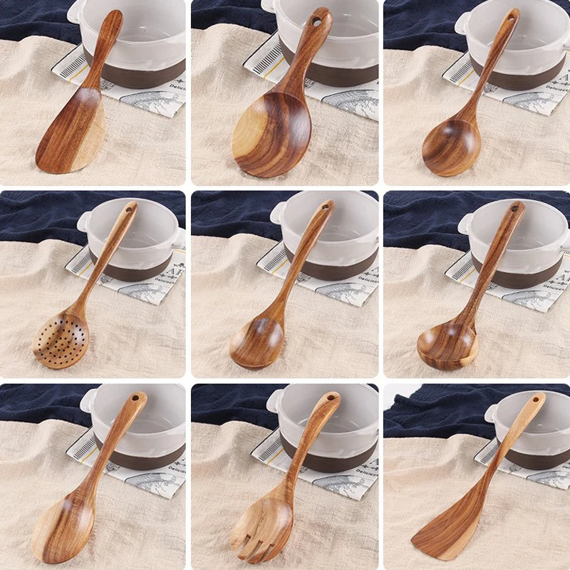 Tofok деревянная рисовая ложка большой совок для супа с длинной ручкой лопатка легкий ковш антипригарная вок-Сковорода Лопата Тернер многоразовая кухонная посуда