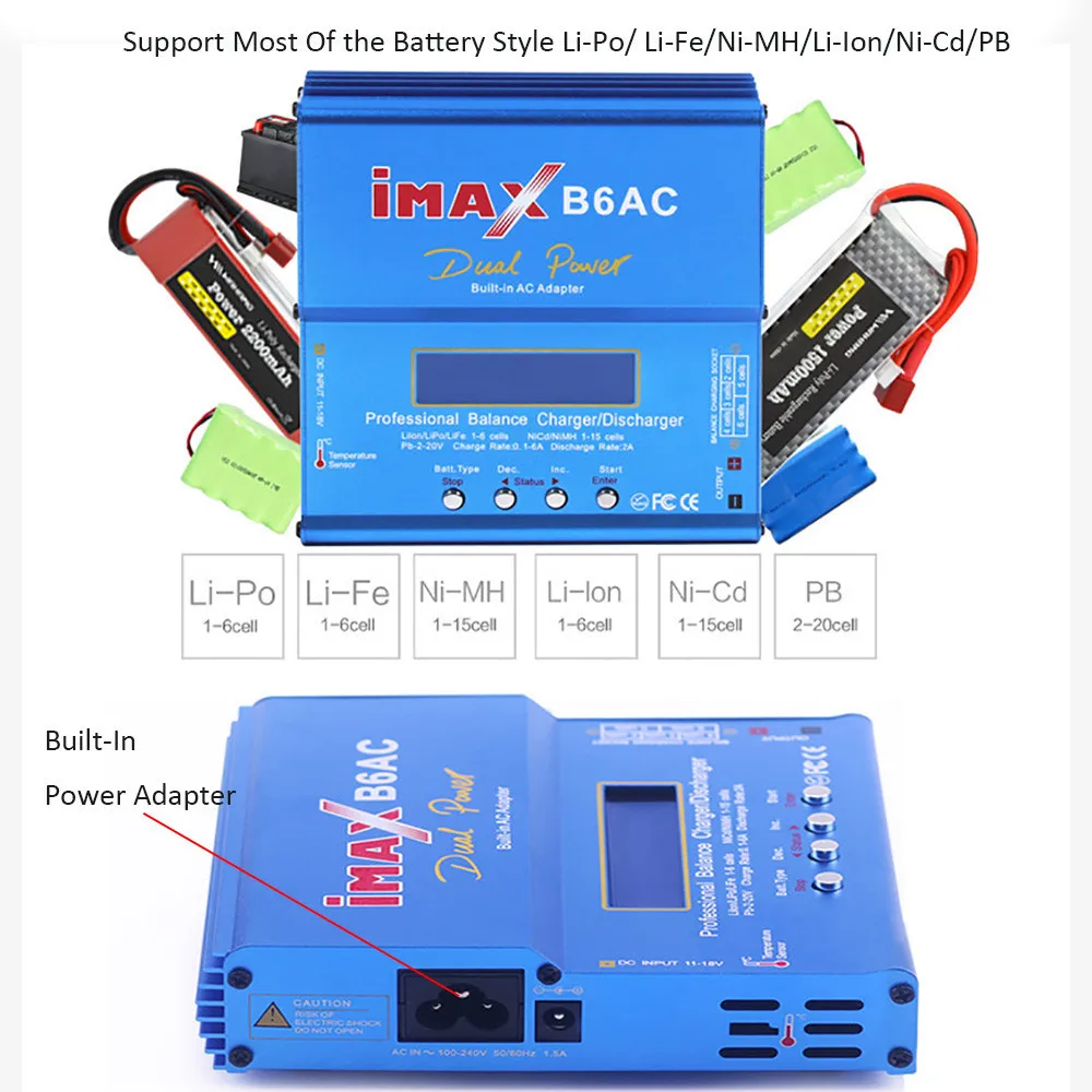 

B6ac IMAX B6 Model Airplane Balance Charger More Function Model Auto Salon Lithium Battery Punching An Electric Appliance 80w