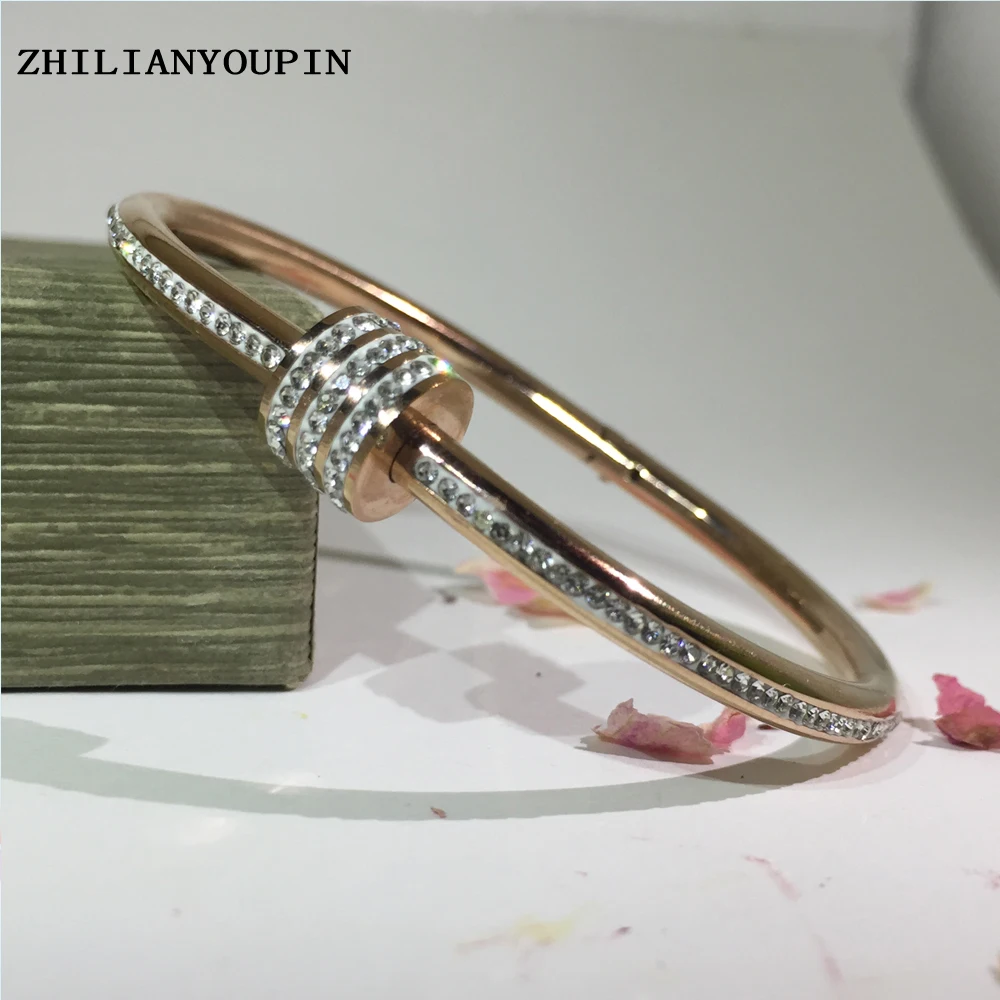 

Iced Zircon Tennis Chain Bracelet women's Hip hop Jewelry Copper Material Gold Rose Color Clasp CZ Bracelet Link