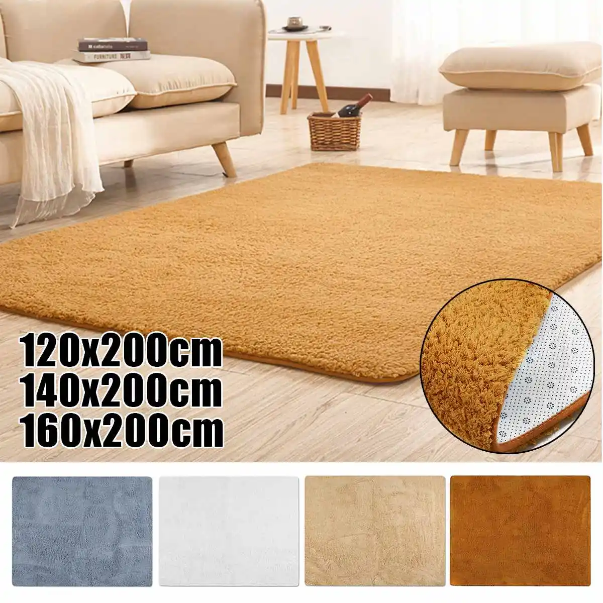 

200cm Soft Fluffy Shaggy Carpet Carpet for Living Room Modern Kids Room Bedroom Bathroom Anti-skid Carpet Sofa Floor Area Rugs