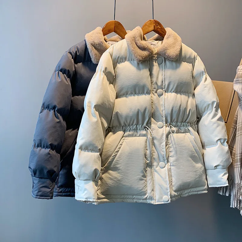 

U-SWEAR Winter Women's Collection Windproof Women's Thick Coat European Style Rabbit Fur Collar Women Warm Jacket Abrigo Mujer