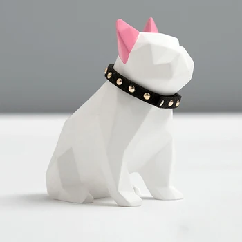 

3D Silicone mold Geometric Design Bulldog Mold Origami Art Pet Dog Aroma Plaster DIY Car decor Gypsum Crafts Candle Mold