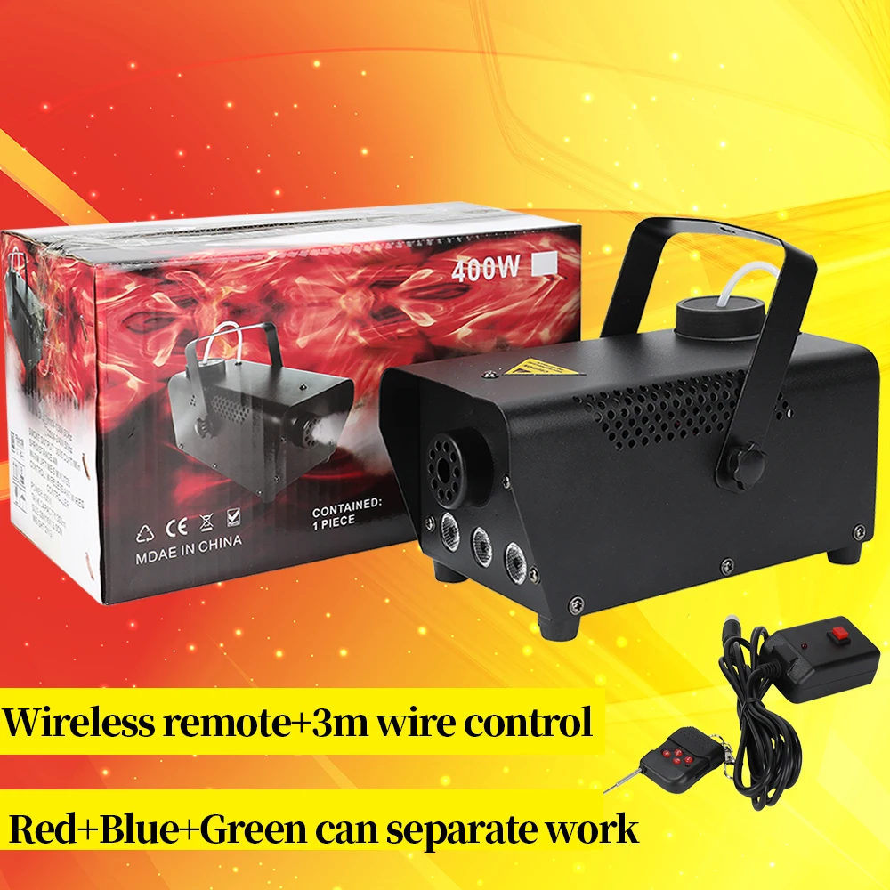 

2018 NEW soundcontrol wireless remote +3m wire smoke machine RGB separate work fogger machine disco party mini fog machine