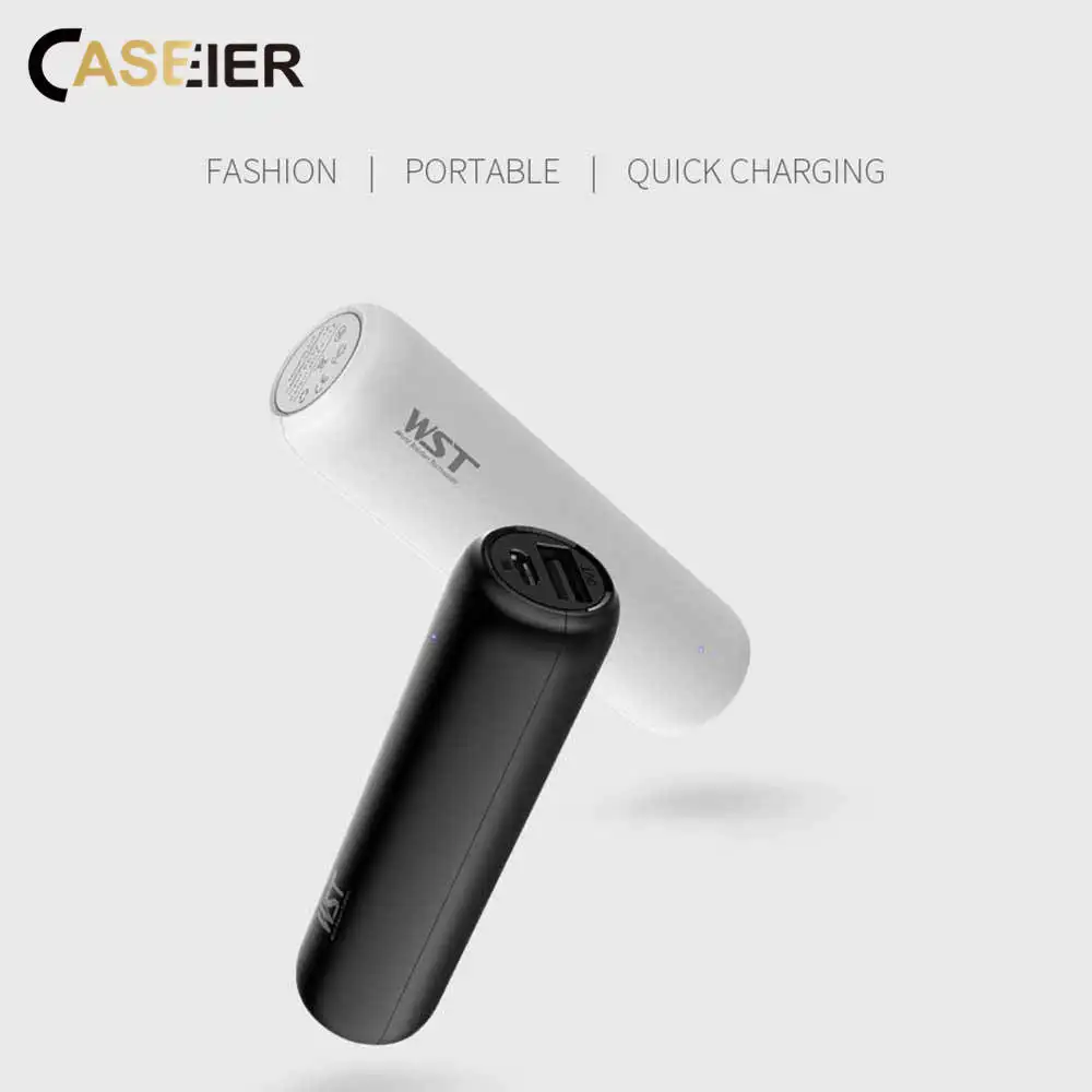 

CASEIER 3350mAh Mini Power Bank External Battery Pack Portable Charger Fast Charging Powerbank Portable External Battery Charger