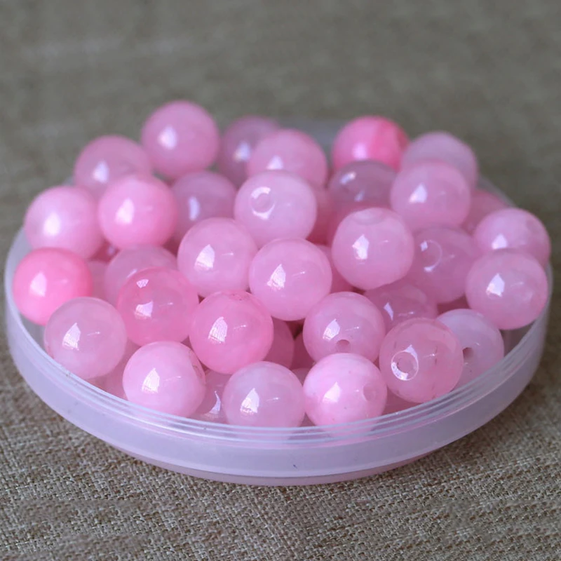 50x Artificial Fake Jade Stone Bead w/ Hole for Bracelet jewelry DIY Craft Beads | Дом и сад