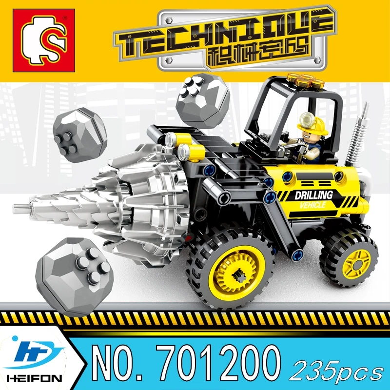 

Techniqu Engineering vehicle earth-boring machine Building Blocks Bricks Educational Technic series Model toys Sembo 701200