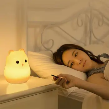 

7 Colors Changing LED Night light Owl Cartoon Silicone Baby Night Lamp Children Toy Lights Bedside Night Lamp Gifts For Kids