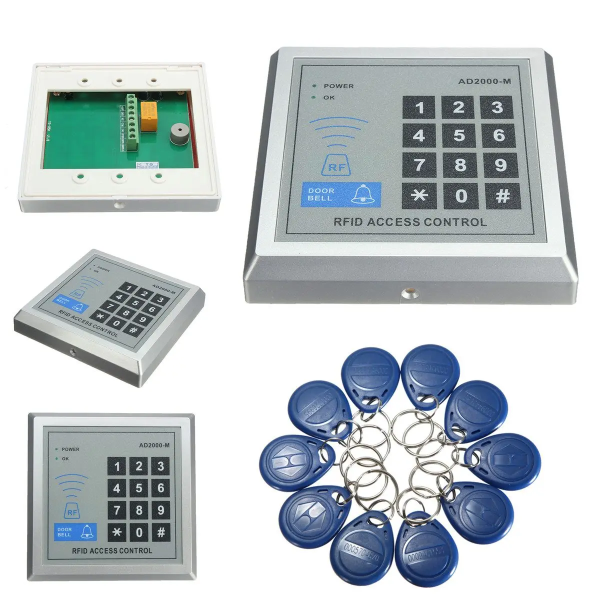 

11 In 1 Security Proximity RFID Entry Door Lock Card Access Control System Machine 500 User +10 Keys Entry Door Lock Opener