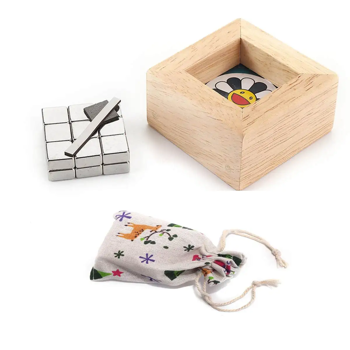 

Pyrolytic Graphite Magnetic Levitation WoodBox Set Diamagnetic Science Toys For Kids Educational Floating Rotating Home Decor