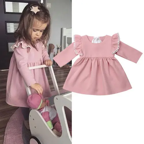 

Newborn Kids Baby Girls Long Sleeve Ruffle Tassel Party Pageant Dress Clothes Support wholesale