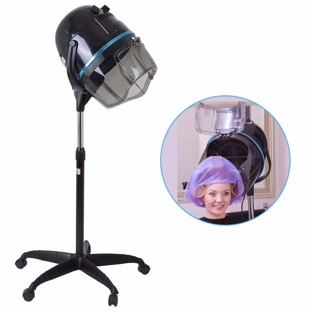 

Stand Hair Dryer Adjustable Hooded Floor Hair Bonnet Dryer Salon Hair Dryer with Wheels Hair Styling Tool US 110V