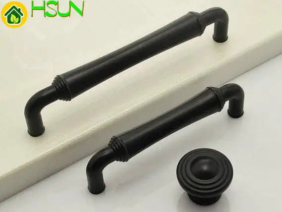 

3.75" 5" 6.3" Black Dresser Knob Drawer Pulls Handles Kitchen Cabinet Door Knobs Pull Handle Retro Large Solid 96mm 128mm 160mm