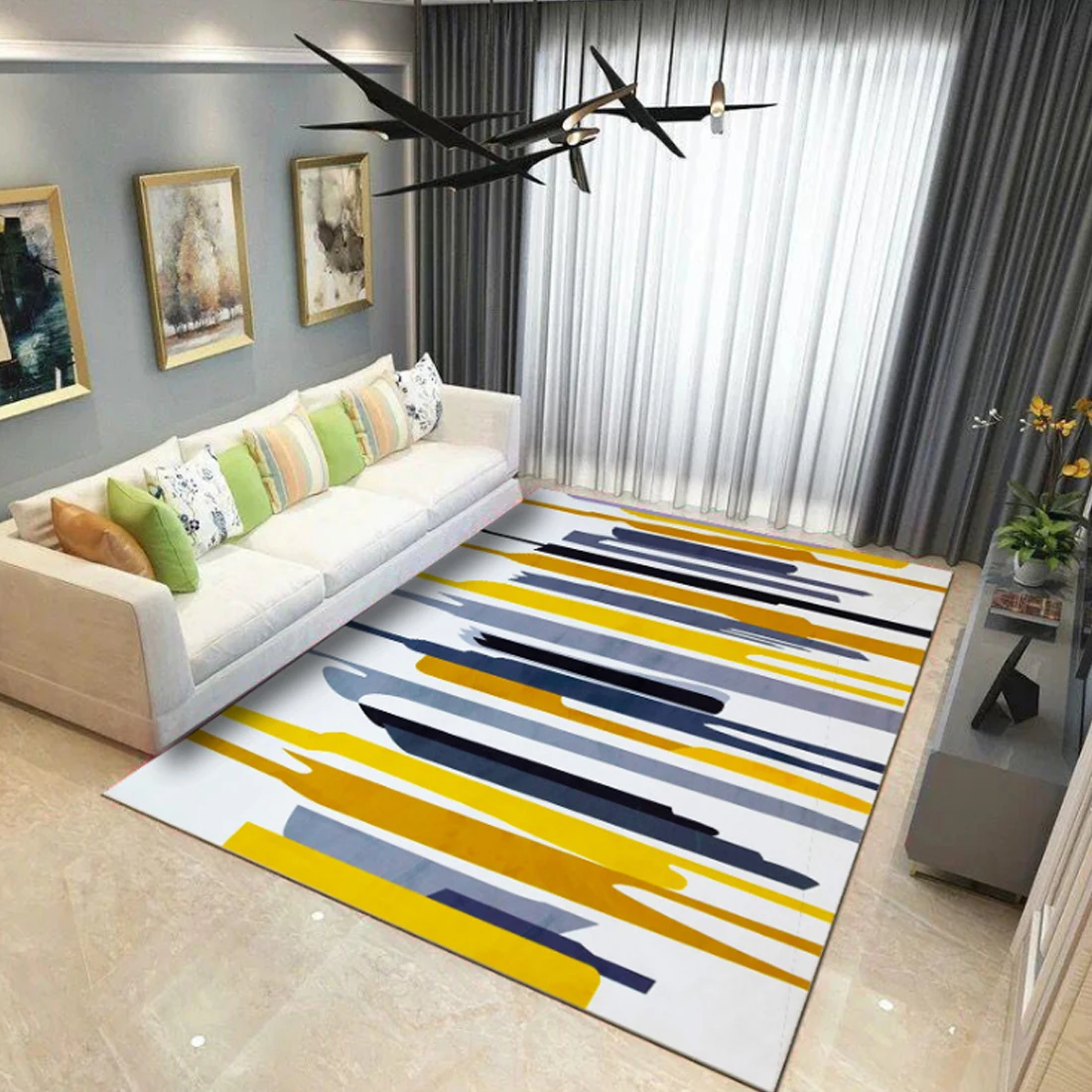 

New Nordic Style 40*60cm Modern Design Simple Sofa Tea Table Mat Eco-friendly Encryption Carpet - Northern Europe Geometry 22