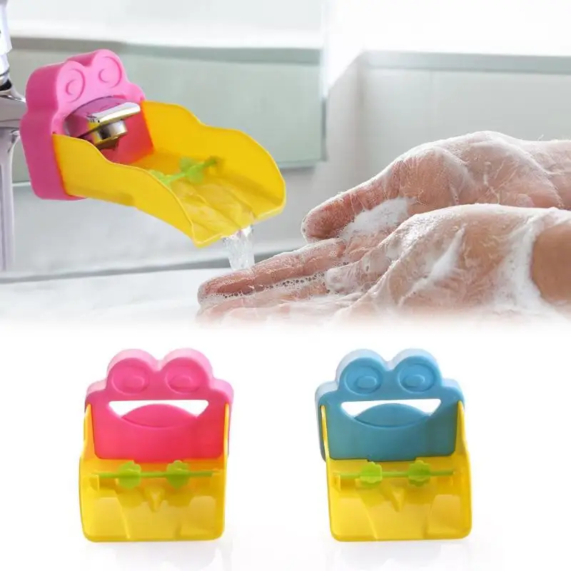 

Water Chute Extender Children Kids Washing Hands Cute Frog Shape Bathroom Sink Faucet Extender Kids Hand Washing Tools