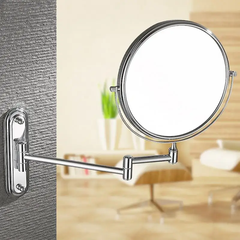 

Bathroom Double Sided Decorative Makeup Mirror Wall Mount Home Round Shaving Clear Rotatable Space Saving 10X Magnifying Folding