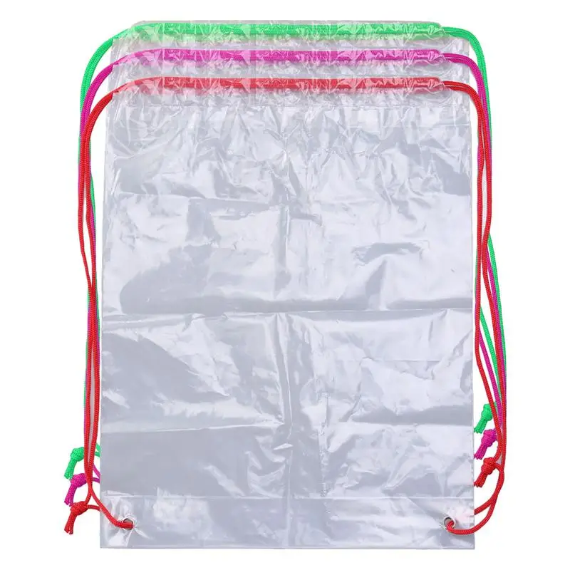 

1pc Storage Bag Clear Qualified Transparent Drawstring Backpack String Bag String Organizers for Sports Travel School