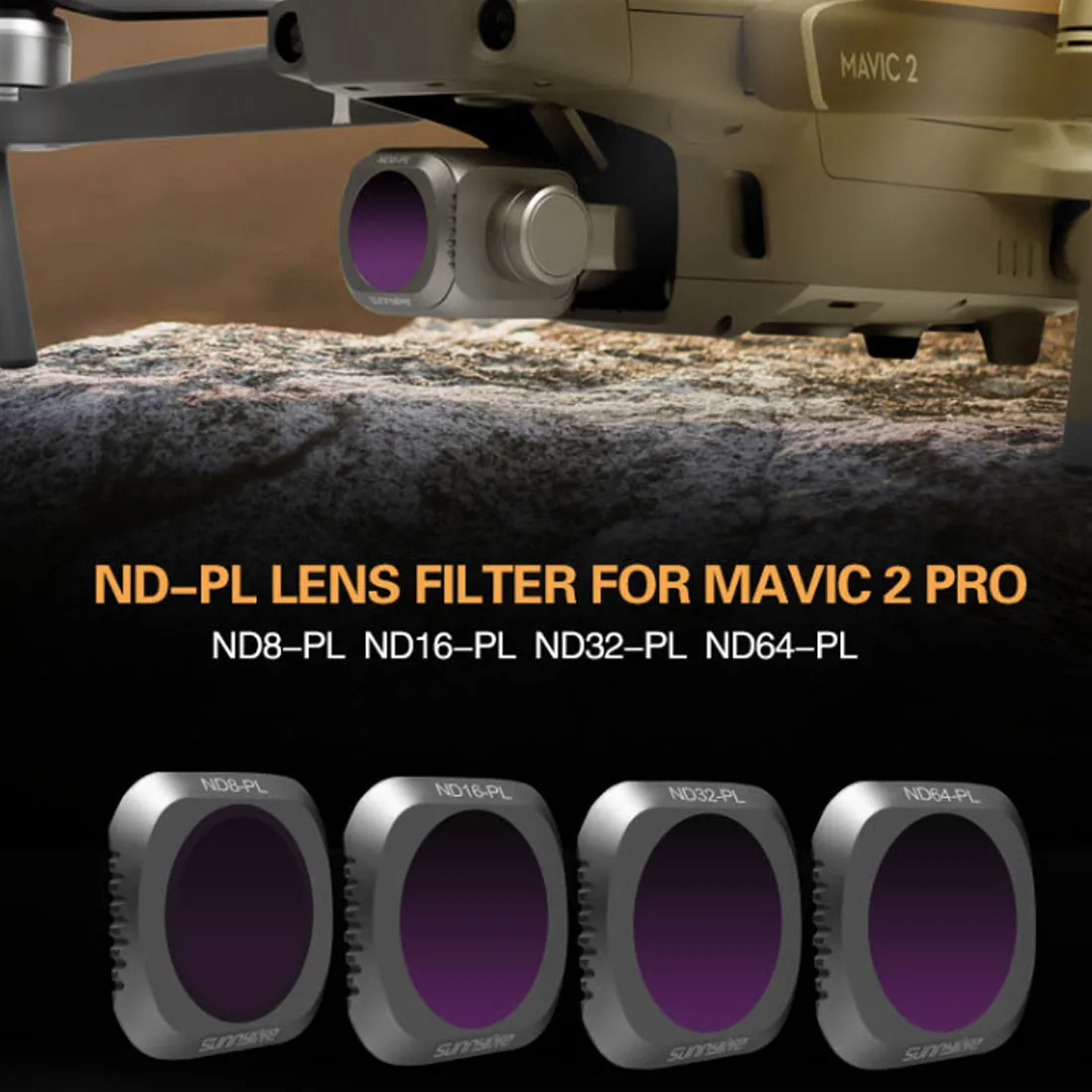 $35.96 Sunnylife 4Pcs Filter Set with ND8PL ND16PL ND32PL ND64PL Filter for DJI MAVIC PRO Drone