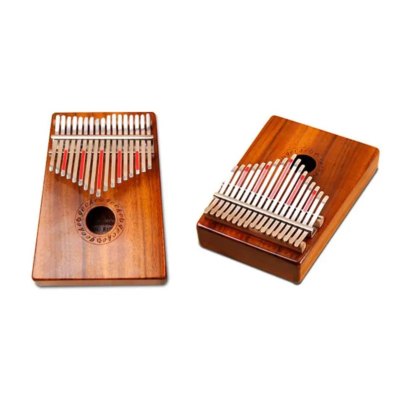 

Kalimba Thumb Piano 17 Tone Gecko Pattern Acacia Mangium Wooden Instrument Easy To Learn
